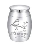 CREATCABIN Small Keepsake Urns Memorial Ashes Mini Cremation Urns Miniature Burial Funeral Urns Container Jar for Sharing Ashes 1.18x1.57inch Sliver-I Am Always With You Bird - Buy Online on GoSupps.com