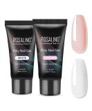 ROSALIND Soft Pink & White Extension Gel Kit - 2 PCS 30ml Poly Nail Builder for Nail Art Decoration - Easy DIY Use with UV Lamp - Nail Thickening Gel Tube - Buy Online on GoSupps.com