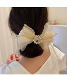 Jumwrit Large Rhinestone Bow Hair Clip - Off White Fashion Hair Accessory for Women and Girls - Buy Online on GoSupps.com