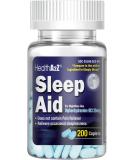 HealthA2Z Sleep Aid 200 Caplets | Diphenhydramine HCl 25mg | Regular Strength Sleeping Pills | Safe & Non-Habit-Forming - Buy Online on GoSupps.com