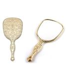 Ohraina Ladies Gold Hand Mirror - Twinkle Plated Makeup Mirror for Beauty Salon & Travel - Buy Online on GoSupps.com