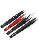 Premium 4-Piece Tick & Splinter Tweezer Set | Pointed Tweezers for Safe Removal | International Shipping Available - Buy Online on GoSupps.com