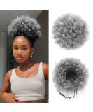 JHZHONG Afro Puff Drawstring Ponytail for Black Women Short Kinky Curly Afro Ponytail Synthetic Hair Premium grey Afro Bun Drawstring Ponytail for Women Girls(Large/Pack of 1/Grey) Large (Pack of 1) Grey - Buy Online on GoSupps.com