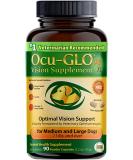 Ocu-GLO PB Vision Supplement for Medium & Large Dogs - 90ct Powder Capsules with Lutein  Omega-3  Grape Seed Extract & Antioxidants for Optimal Eye Health - Buy Online on GoSupps.com