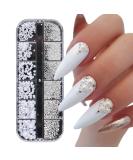 Czasowe Acrylic Nail Jewelry Design Box - 12 Compartments with Rhinestones White Pearls & Caviar Beads for Stunning Nail Art - Buy Online on GoSupps.com