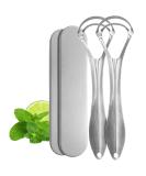 Buy Stainless Steel Tongue Scraper for Adults & Kids | 2 Pack Double Scraping Heads with Travel Case for Fresh Breath - Silver - Buy Online on GoSupps.com