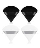 Sibba 4-Piece Triangle Powder Puffs Set for Face & Body | Soft Plush Makeup Foundation Sponges | Washable & Reusable | Ideal for Loose Powder Wet Dry Makeup | Black & White - Buy Online on GoSupps.com
