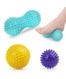 Uraqt massage balls fascia ball 3 -seater hedgehog ball set spiked massage ball hard massage balls with knobs for back legs feet hands 3 pcs - Buy Online on GoSupps.com