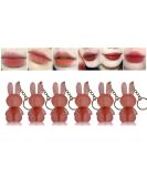 Super Cute Bunny Lip Glaze Keychain Lip Gloss - Portable Matte Velvet Lipstick Set (6 Pcs) for Girls | International Shipping - Buy Online on GoSupps.com