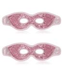 Cooling Eye Mask Set - Reusable Gel Bead Masks for Migraine Relief Dark Circles & Dry Eyes - Pink - Buy Online on GoSupps.com