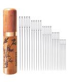 Large Eye Sewing Needles Embroidery Needles Stainless Steel 25 Pieces Sharp Needles with Wooden Needle Case Carving Pattern Contemporary - Buy Online on GoSupps.com