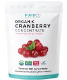 Organic Cranberry Concentrate Powder 500mg - 100 Servings - Kidney Cleanse & UTI Support for Women - No Pills - USDA Certified - Buy Online on GoSupps.com