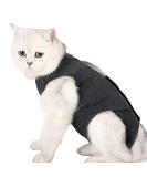 Lianzimau Katzenbody after op with anti-licking for abdominal wounds soft home indoor pet clothing e-neck band Alternative for cats dogs after the operation M (1 Pack) gray - Buy Online on GoSupps.com