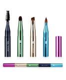 Simarro 4 in 1 Makeup Brush Set - Portable Travel Size Multicolor Makeup Brushes for Foundation Concealer Eyebrow and Eyeshadow - International Shipping Available - Buy Online on GoSupps.com