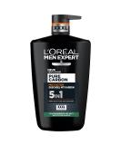 L'Or al Men Expert XXXL 5in1 shower gel and shampoo for men for cleaning body hair and face men's shower room with carbon pure carbon 1 x 1000 ml shower gel 1000ml - Buy Online on GoSupps.com