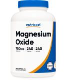 Nutricost Magnesium Oxide 750mg - 240 Capsules (240 Count), 420mg Magnesium, Non-GMO, Gluten Free - Buy Online on GoSupps.com