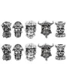 KALLORY Dreadlock Accessories - Viking Beard Beads, Skull & Antique Hair Beads - 10pcs - Buy Online on GoSupps.com