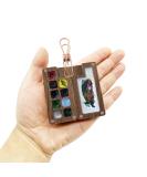Mini Portable Watercolor Palette - 9 Color Sketchbook Palette in Wooden Box - Travel Paint Case for Artists - Clip Included - 9 Area Palette - Buy Online on GoSupps.com