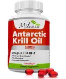 Antarctic Krill Oil Softgels - Omega-3 Complex with EPA, DHA & Astaxanthin - 120 Count - Heart, Joint & Feminine Health Supplement - Buy Online on GoSupps.com