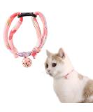 Necoichi Chirimen Cat Collar with Clover Bell Handcrafted in Japan - Pastel Pink, One Size - Buy Online on GoSupps.com