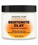 MAJESTIC PURE Bentonite Clay - Indian Healing Clay - Deep Pore Cleansing Mask - 20 oz - Buy Online on GoSupps.com