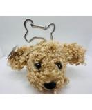 Brown Labradoodle Hand Sanitizer Holder - Furry Pom Dog Clip for Easy Travel | Shop Unique Pet Accessories - Buy Online on GoSupps.com