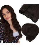 Laavoo Microring Hair Extensions - 12-Inch Real Brown Hair Tresses with Micro Beads - Invisible Weft - Darkest Brown 50g #2 - Buy Online on GoSupps.com