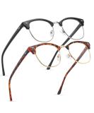 2 Pack Blue Light Blocking Glasses Anti Blue Light Gaming Glasses Retro Fashion Frame Non-Prescription Lens Anti Fatigue Headache Computer Screen Glasses for Women and Men Unisex Round Glasses a1 black Silver + Flower Gold - Buy Online on GoSupps.com