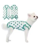 TONY HOBY Dog Pajamas - Soft Breathable Summer Jumpsuit with Polka Dots (Dark Green L) | International Shipping Available - Buy Online on GoSupps.com
