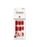 KISS imPRESS No Glue Press On Nails - Adore You Red Squoval Short | 30 Nails + Accessories | Perfect for Easy DIY Manicure - Buy Online on GoSupps.com