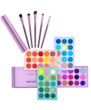Beauty Glazed Makeup Kit | 60-Color Light Shadow Palette & 5-Part Brush Set | Highly Pigmented Glitter Eyeshadow - Buy Online on GoSupps.com