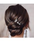 Earent Bride Wedding Crystal Hair Pins - Pack of 3 Silver Rhinestone Hair Pieces for Women and Girls | Bridal Hair Accessories & Headpieces - Buy Online on GoSupps.com