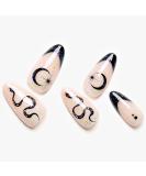 White Press on Nails Medium French Tip Design, GLAMERMAID Gothic Short Fake Nails Almond, Acrylic False Nail Kits with Snake Design, Stick Glue on Nails Sets with Adhesive Tabs Nail, Oval Gel Nails Reusable Full Cover for Women Girls Gift, 24Pcs C5-French - Buy Online on GoSupps.com