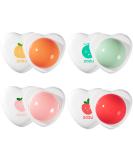 4Pcs Fruit Lip Balm Set | Moisturizing & Long Lasting | Natural Organic Lipsticks | Citrus, Peach, Strawberry & Cantaloupe Flavors - Buy Online on GoSupps.com