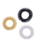 ROSENICE Acupressure Massage Ring Set - 3 Pieces (Gold Silver Black) for Stress Relief & Wellness | International Shipping - Buy Online on GoSupps.com