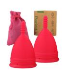 Buy M Muncaso Menstrual Cup 2 Pack - Soft & Flexible Medical Silicone - Reusable Period Cup - Rose Red - Buy Online on GoSupps.com