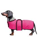 Minezi-Zel Hundred Waterproof Dog Coat with Reflex Strip - Adjustable Pink Vest for Small & Medium Dogs (Dachshund XL 55-58cm) - Buy Online on GoSupps.com