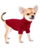 Cozy Red Dog Sweater for Small Dogs & Cats Winter Turtleneck Knit Mantle Warm & Soft with Braid Pattern XL Size - Buy Online on GoSupps.com