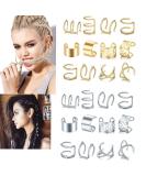 48Pcs Gold Silver Hair Braids Dreadlock Beads Cuffs Clips for Women Men - Non-Piercing Ear Beard Hair Accessories - Buy Online on GoSupps.com