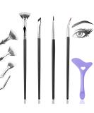 5 Pcs Mascara Fan Brush Set - Eyeliner Eyelash & Eyeshadow Brushes for Flawless Makeup | Women & Girls Accessories - Buy Online on GoSupps.com
