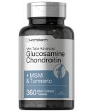 Premium Glucosamine Chondroitin MSM with Turmeric | 360 Mini Coated Tablets | Non-GMO & Gluten Free | Horbaach - Buy Online on GoSupps.com