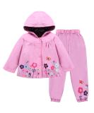 LZH Baby Girls Pink Raincoat Suit 4-5 Years | Waterproof Hooded Jacket & Trousers Set - Buy Online on GoSupps.com