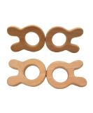 Organic Wooden Animal Shape Teether - Handmade Beech Wood, Natural and Unfinished - Perfect DIY Shower Gift (Rabbit) - Buy Online on GoSupps.com