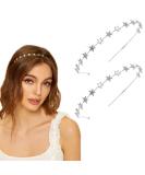 Elegant Silver Star Headbands for Brides - Aswewamt 2-Piece Alloy Wedding Hair Accessories - Buy Online on GoSupps.com