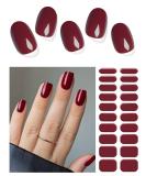 Buy Semi Cured Gel Nail Strips - Dark Red 20 PCS | Salon Quality Easy to Use Gel Nail Stickers | UV Light Compatible - Buy Online on GoSupps.com