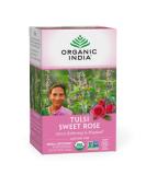 Organic India Tulsi Tea - Sweet Rose, Caffeine-Free, 18 Infusion Bags (1.01 oz) - Buy Online on GoSupps.com