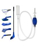 GreenJoy 5-in-1 Aquarium Cleaning Kit - Algae Scrapers & Gravel Vacuum for Fish Tanks - Buy Online on GoSupps.com