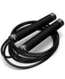 Ballistyx Premium Speed Jump Rope with 360 Spin Steel Handles, Silicone Grips, 2 Adjustable Cables - Ideal for Crossfit, Gym, Home Fitness - Carbon Black - Buy Online on GoSupps.com