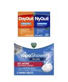 Vicks VapoShower Plus Shower Bomb Tablet with DayQuil & NyQuil Combo - 72 LiquiCaps (48 DayQuil, 24 NyQuil) - Buy Online on GoSupps.com
