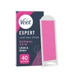 Veet Expert Wax Strips for Normal Skin - 40 Pieces for Legs & Body | International Shipping Available - Buy Online on GoSupps.com